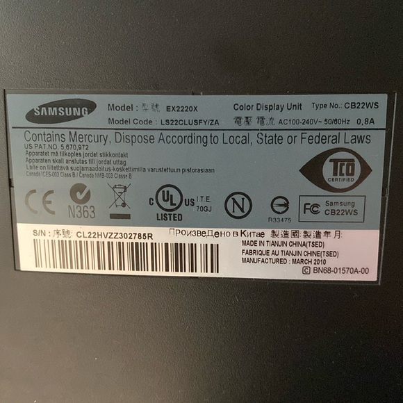 Samsung SyncMaster EX2220 LED Monitor with stand - used - Picture 5 of 8